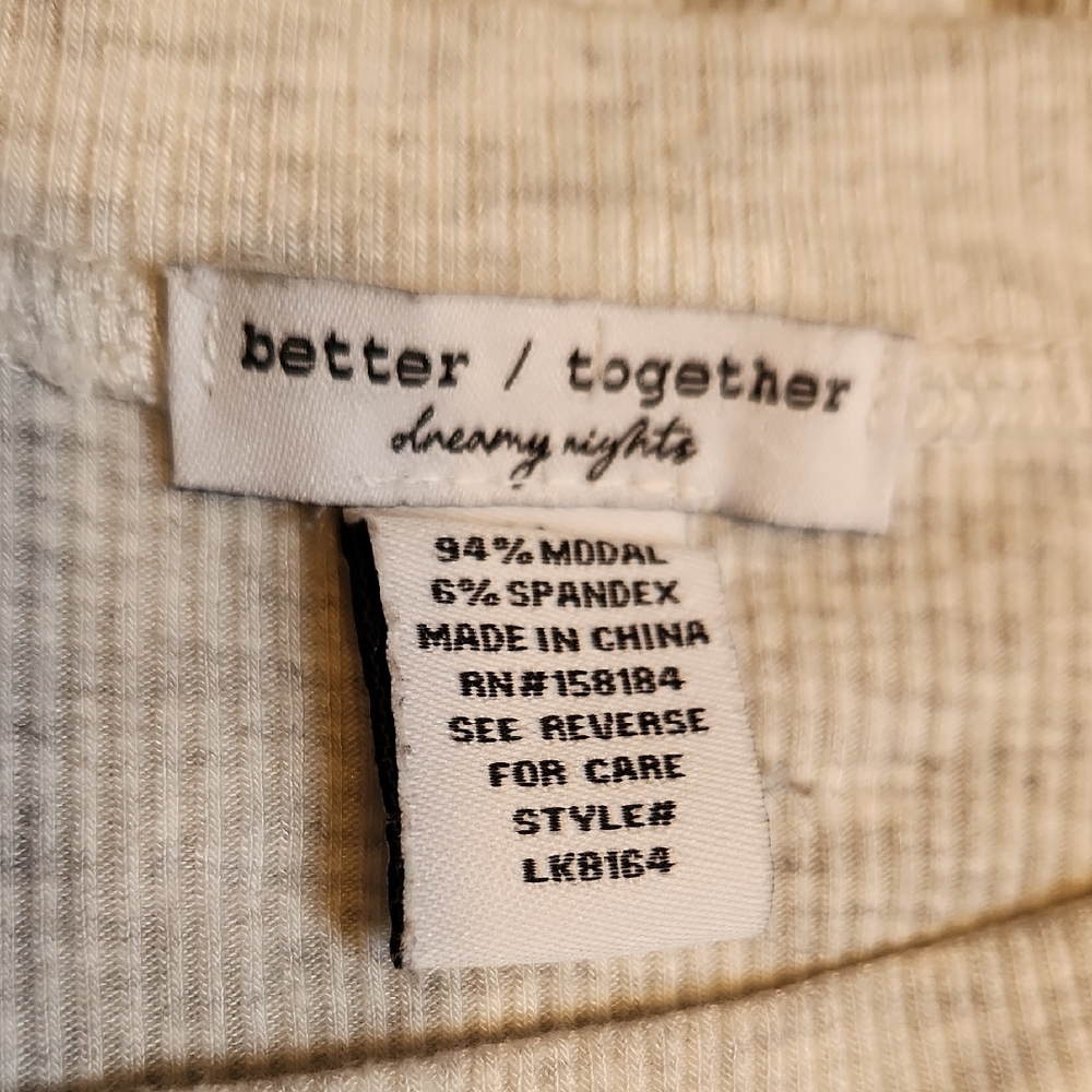 Better Together Heather Gray Pajama Short Set Women's Medium - Picture 2 of 7